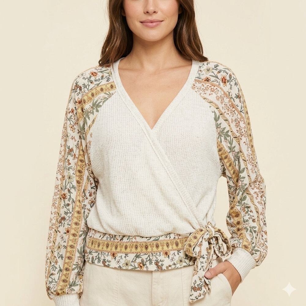 116-Blu-Pepper Wrap Blouse size S / PTP 21”